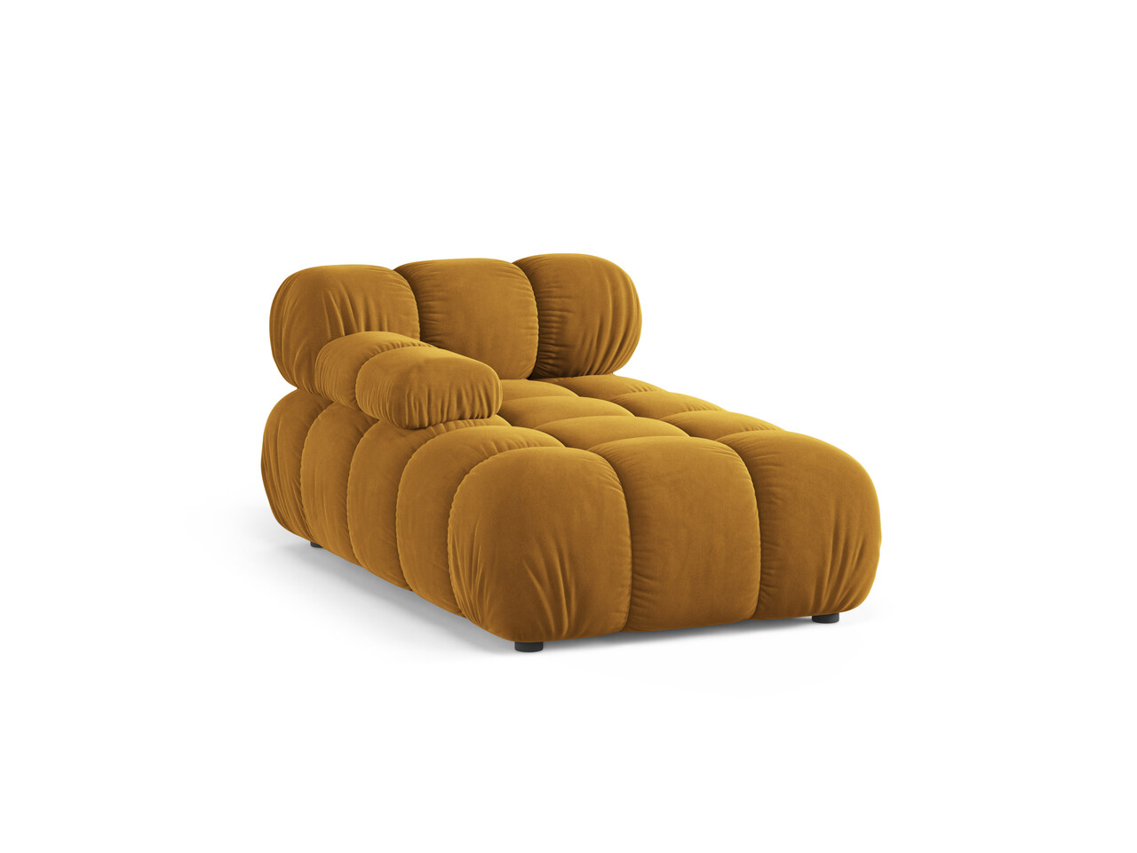 Sezlong living stanga 1 loc, Bellis-51, Micadoni Home, 155x94x70 cm, catifea, galben - imagine 6